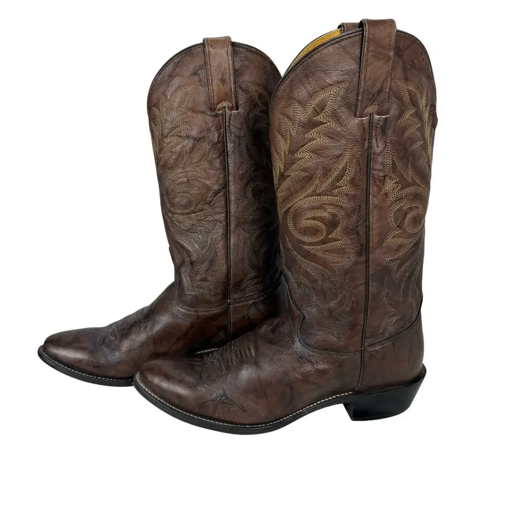 Justin Men's Brown Leather Western Boots Style: 1564 Size 10.5